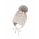Бебешка зимна шапка за момиче в сиво "Панделка" by Jamiks