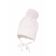 Бебешка зимна шапка за момиче в бяло "Перли" Jamiks