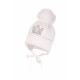 Бебешка зимна шапка за момиче в бяло "Корона" Jamiks