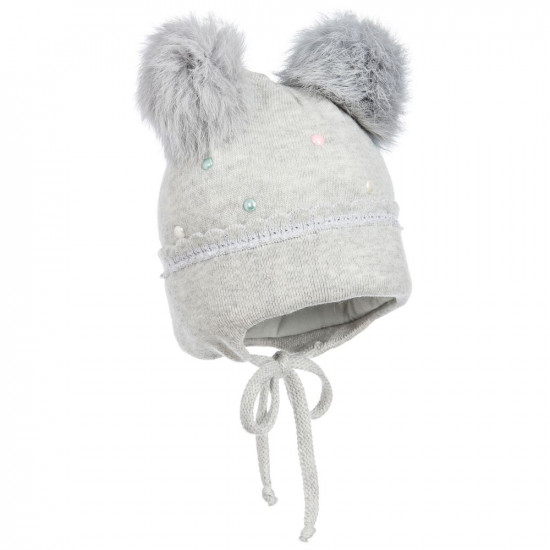 Бебешка зимна плетена шапка с помпони на Jamiks