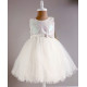 Детска официална рокля в бяло с панделка Piccole