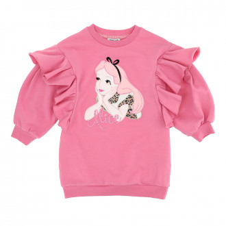 Children's dress with "Alice" print