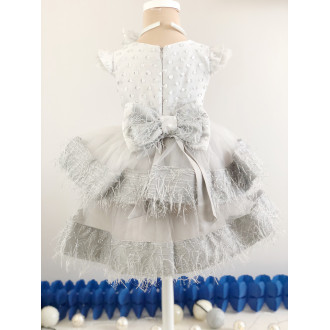 Children's formal dress in silver
