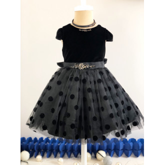  Children's formal dress in black velvet