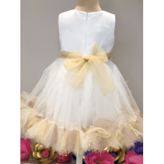 Formal children's dress with a puppy print