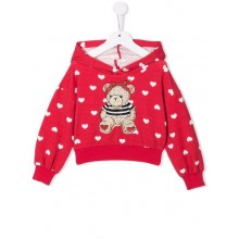 Baby girl hoodie in red "Bear"