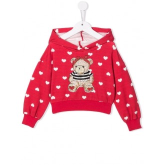 Baby girl hoodie in red "Bear"