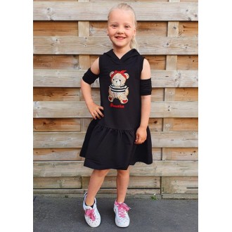 Children's dress with dropped sleeves "Bear"