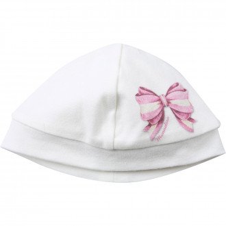  Baby hat with ribbon print