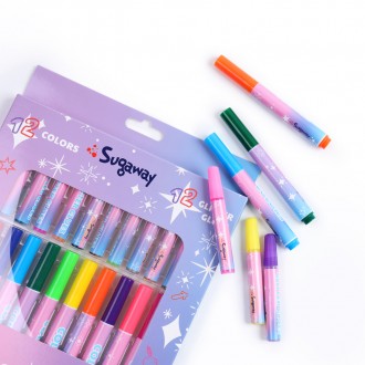 Set of 12 pcs. markers + 12 pcs. brocade adhesives
