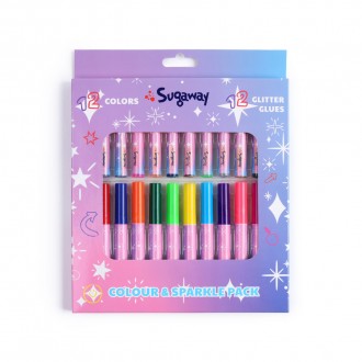 Set of 12 pcs. markers + 12 pcs. brocade adhesives