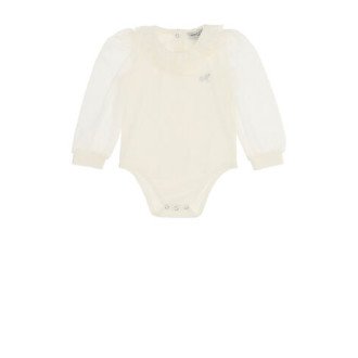 Baby bodysuit for a girl with a collar