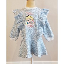 Baby dress in blue "Alice"