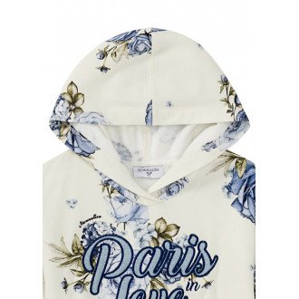Children's sweatshirt for a girl in blue "Flowers"