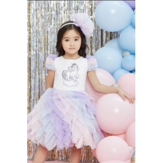 Children's formal dress with a unicorn