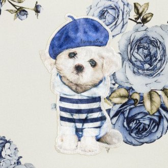 Children's cotton dress in blue "Dog"