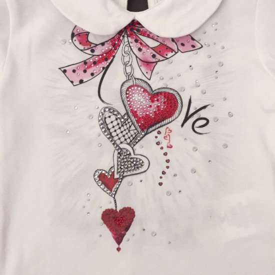 Детска блуза за момиче с яка " Сърца" на ELSY