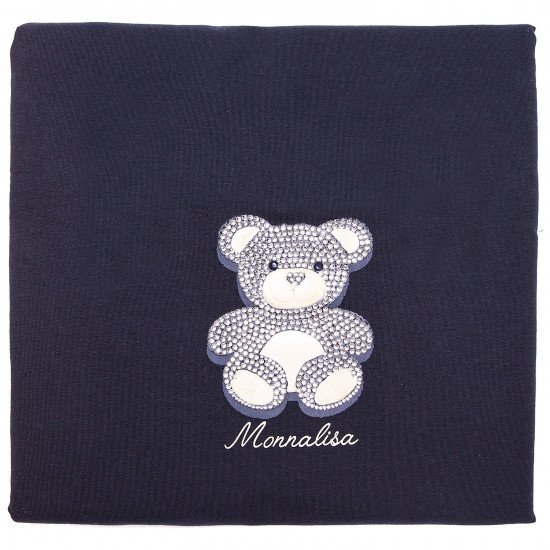 Бебешко памучно одеяло за момиче "Мече" MONNALISA