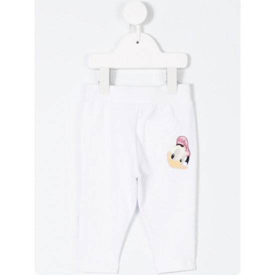 Бебешки пролетен панталон в бяло с Доналд Дък 